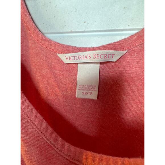 Victoria's Secret XS Pink Strappy Tank Top Soft Stretch White Logo Heart - Picture 5 of 5
